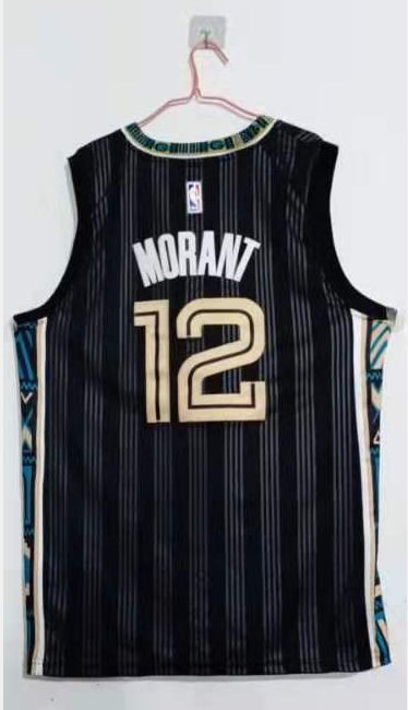 Men Memphis Grizzlies 12 Morant Black Nike City Edition NBA Jerseys